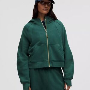 Lululemon Oversized Full Zip Scuba Hoodie In Storm Teal/Gold! XS/S